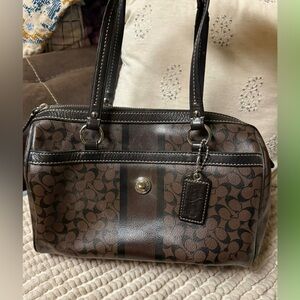 Coach Brown Signature Pattern Handbag